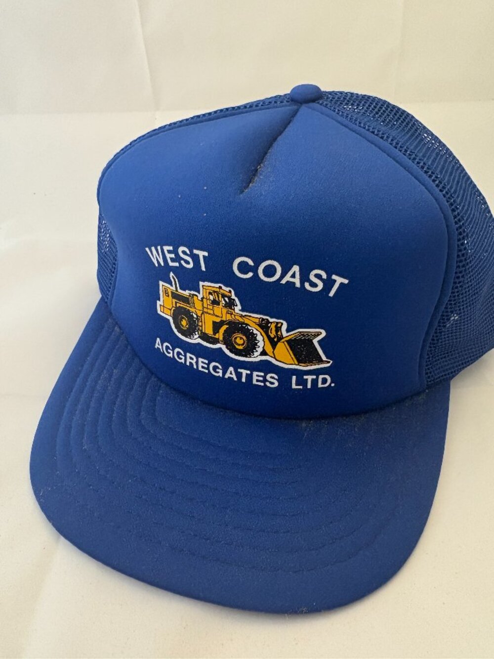 Vintage West Coast Aggregates Ltd Trucker Hat Blue Heavy Equipment Loader
